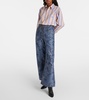 Paisley jacquard wide-leg jeans