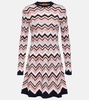 Zig Zag wool-blend minidress