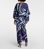 Marmo printed silk twill long dress