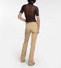 Cotton and wool-blend straight pants