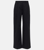 Cotton twill wide-leg pants