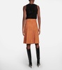 Mindy high-rise suede midi skirt