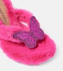 Butterfly 75 faux fur sandals