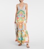 Printed silk maxi dress