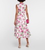 Mara floral taffeta faille midi dress