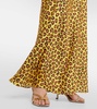 Chain-detail leopard-print satin slip dress