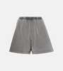 Mid-rise cotton shorts