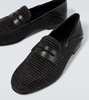 Padstow raffia and leather loafers