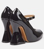 Patent leather peep-toe Mary Jane pumps