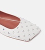 Ane crystal-embellished leather flats