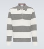 Striped Cotton Piqué Polo Sweater