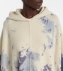 Tie-dye cashmere hooded poncho