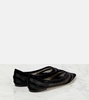 Love tulle-trimmed velvet ballet flats 