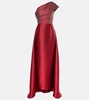 Alba embellished draped satin gown