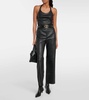 Benny high-rise leather straight pants