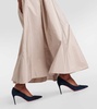 Pleated taffeta maxi skirt