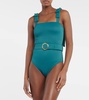 Audrey bow-detail belted swimsuit 