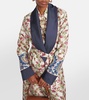 Belted printed silk coat