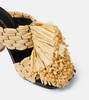 Woven raffia mules