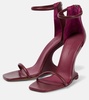 Cantilever leather wedge sandals