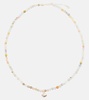 Clam Shell Small 14kt gold necklace with diamonds and morganite