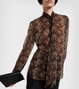 Carina snake-effect printed silk blouse