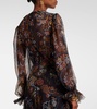 Printed silk gown