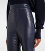 High-rise leather flared pants