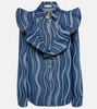 Sunray ruffled denim shirt