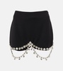 Embellished wool miniskirt