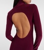 Turtleneck open-back gown