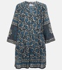 Talia printed cotton and silk minidress