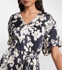 V-neck floral belted minidress