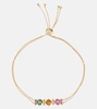 14kt gold adjustable chain bracelet with gemstones