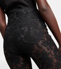 Floral high-rise lace pants