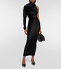 Hooded asymmetric gown