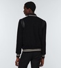 Teddy Leather-Trimmed Metallic Virgin Wool-Blend Bomber Jacket