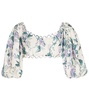 Cassia floral linen crop top