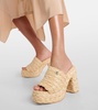 Skyla raffia-effect platform mules