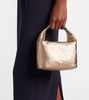 Twist Mini metallic leather tote bag