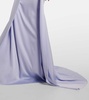 Scarf-detail halterneck satin gown