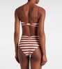 Striped high-rise bikini bottoms