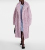 Oversized shearling wrap coat