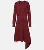 Asymmetric wool midi dress