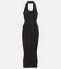 Ribbed-knit cutout maxi dress