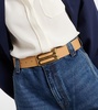 Logo leather belt