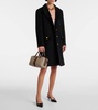 Double G embroidered wool coat