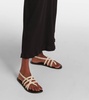 Line leather slingback sandals