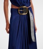 Belted cutout draped gown