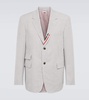 Tricolor pinstriped cotton blazer